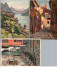 Delcampe - 12 Postcards With Switzerland Views Very Decorative Aquarelle MARC Illlustrateurs - Sammlungen & Sammellose