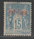 PORT LAGOS - N°3a Obl (1893) 15c Bleu : Surcharge Rouge. - Used Stamps