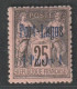 PORT LAGOS - N°4 * (1893) 1p Sur 25c Noir Sur Rose - Neufs