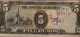!  Banknote Philippines , Japanese Government, 5 Pesos, Backstamp, 2 Pinholes - Philippines
