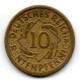 GERMANY - WEIMAR REPUBLIC, 10 Renten Pfennig, Aluminum-Bronze, Year 1924-A, KM # 33 - 10 Renten- & 10 Reichspfennig