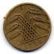 GERMANY - WEIMAR REPUBLIC, 10 Renten Pfennig, Aluminum-Bronze, Year 1924-F, KM # 33 - 10 Rentenpfennig & 10 Reichspfennig