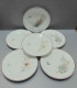 -6 ASSIETTES PLATES CERAMIQUE LONGWY Décor De Fleurs Papillons Insectes    E - Longwy (FRA)