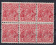 AUSTRALIA 1931/36  KGV  2P  BLOCK Of  6 INVERTED WMK  MNH - Mint Stamps