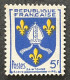 FRA1005U1 - Armoiries De Provinces (VII) - Saintonge - 5 F Used Stamp - 1954 - France YT 1005 - 1941-66 Armoiries Et Blasons