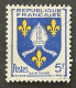 FRA1005U3 - Armoiries De Provinces (VII) - Saintonge - 5 F Used Stamp - 1954 - France YT 1005 - 1941-66 Escudos Y Blasones