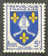 FRA1005U4 - Armoiries De Provinces (VII) - Saintonge - 5 F Used Stamp - 1954 - France YT 1005 - 1941-66 Escudos Y Blasones