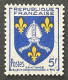 FRA1005U4 - Armoiries De Provinces (VII) - Saintonge - 5 F Used Stamp - 1954 - France YT 1005 - 1941-66 Coat Of Arms And Heraldry