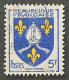 FRA1005U8 - Armoiries De Provinces (VII) - Saintonge - 5 F Used Stamp - 1954 - France YT 1005 - 1941-66 Armoiries Et Blasons