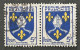 FRA1005Ux2h4 - Armoiries De Provinces (VII) - Saintonge - Pair Of 5 F Used Stamps - 1954 - France YT 1005 - 1941-66 Escudos Y Blasones