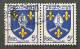 FRA1005Ux2h7 - Armoiries De Provinces (VII) - Saintonge - Pair Of 5 F Used Stamps - 1954 - France YT 1005 - 1941-66 Escudos Y Blasones