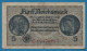 DEUTSCHES REICH 5 MARK ND (1940-1945) # G.19478647 P# R138b Occupied Territories - WWII Reichskreditkasse - 2° Guerre Mondiale