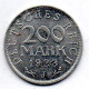 GERMANY - WEIMAR REPUBLIC, 200 Mark, Aluminum, Year 1923-J, KM # 35 - 200 & 500 Mark