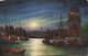 PAYS-BAS - Rotterdam - La Nuit - Bateaux - Carte Postale Ancienne - Otros & Sin Clasificación