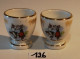 C126 2 Coquetiers Au Décor "danseurs" Porcelaine Maithé - Egg Cups