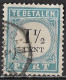 1881-1887 Portzegels Lichtblauw / Zwart Cijfer : 1½ Cent NVPH  P 4 D III Met Breukje Links Onderin De Cirkel - Postage Due