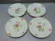 -4 ASSIETTES PORCELAINE De PARIS UNE PENSEE Au CENTRE 4 FLEURS Sur L'aile    E - Sonstige & Ohne Zuordnung