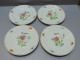 -4 ASSIETTES PORCELAINE De PARIS UNE PENSEE Au CENTRE 4 FLEURS Sur L'aile    E - Altri & Non Classificati