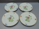 -4 ASSIETTES PORCELAINE De PARIS UNE PENSEE Au CENTRE 4 FLEURS Sur L'aile    E - Sonstige & Ohne Zuordnung