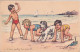 CPA ILLUSTRATEUR GERMAINE BOURET - à 3 Vous Partez Tous Ensemble .. Plage Chien - Bouret, Germaine