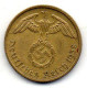 GERMANY - THIRD REICH, 10 Reichs Pfennig, Aluminum-Bronze, Year 1938-F, KM # 92 - 10 Reichspfennig