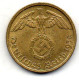 GERMANY - THIRD REICH, 10 Reichs Pfennig, Aluminum-Bronze, Year 1938-G, KM # 92 - 10 Reichspfennig