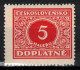 ** Tchécoslovaquie 1928 Mi P 55 (Yv TT 55), (MNH)** Varieté Position 74 - Abarten Und Kuriositäten