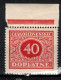 ** Tchécoslovaquie 1928 Mi P 59 (Yv TT 55), (MNH)** Varieté Position 7 - Plaatfouten En Curiosa