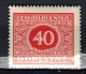 ** Tchécoslovaquie 1928 Mi P 59 (Yv TT 55), (MNH)** Varieté Position 75 - Errors, Freaks & Oddities (EFO)