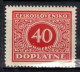 ** Tchécoslovaquie 1928 Mi P 59 (Yv TT 55), (MNH)** Varieté Position 79 - Variedades Y Curiosidades