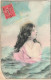 FANTAISIES - Une Femme Dans Les Vagues De La Mer - Colorisé  - Carte Postale Ancienne - Vrouwen