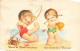ILLUSTRATION NON SIGNEE - Jour De Pêche Miraculeuse - Deux Enfants à La Plage - Pêche Au Crabe - Carte Postale - 1900-1949