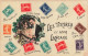 TIMBRES - Représentations - Les Timbres Et Leur Langage - Doux Baisers - Oubliez-moi - À Demain - Carte Postale Ancienne - Sellos (representaciones)