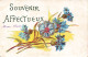 FLEURS - Souvenir Affectueux - Bouquet De Bleuets - Carte Postale Ancienne - Flowers