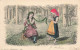 ILLUSTRATEUR - Une Petite Paysanne Admirant La Tenue D'un Petite Demoiselle - Colorisé - Carte Postale Ancienne - Other & Unclassified