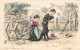 ILLUSTRATEUR - Une Petite Paysanne Cousant Le Pantalon De Son Frère - Colorisé - Carte Postale Ancienne - Autres & Non Classés