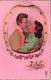 COUPLE - Chance - Fer à Cheval - Un Couple S'enlaçant - Carte Postale Ancienne - Couples