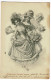 Carte Illustrée M M Vienne - Heureuse Année - Trio De Belles  Femmes Porteuses De Bouquets Fleuris - Circ 1903 - Giorno Del Ringraziamento