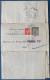 1943 Entier Postal Chaplain 2 F Noir Double + Complément Obl " PARIS 53/ R POUSSIN " Format 280 X 240 Mm CHA R1 TTB - Pneumatici