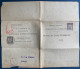 France 1939 Entier Postal Chaplain 2 F Noir Double Oblitéré GR CACHET Administratif Format 280 X 240 Mm. CHA R R1 Rare! - Pneumatische Post