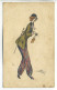 CPA Aquarellée  Illustrateur Ch. NAILLOT - La Mode Art Nouveau - Jeune Femme En Pantalon - Naillod