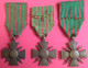 Ww1 Décorations Médailles 3 Croix De Guerre Avec Distinctions De Poilus 1914-1915 1914-1916 1914-1917 & Rubans - France