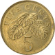 Monnaie, Singapour, 5 Cents, 2004, Singapore Mint, TTB, Aluminum-Bronze, KM:99 - Singapour
