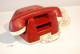 C132 Vintage Retro Phone FEUER NOTRUF Germany LUXE EN CUIR Leather ROUGE GRENAT - Téléphonie