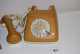 C132 Vintage Retro Phone FEUER NOTRUF Germany LUXE EN CUIR Leather Jaune - Telephony