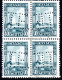 2218. GREECE. 1927 40 L. WHITE TOWER BLOCK OF 4 NICE BANK OF GREECE PERFIN - Usados