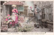 COUPLE - Jenny L'ouvrière  - Un Homme Lui Offrant Une Fleur - Carte Postale Ancienne - Parejas