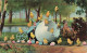 FÊTES ET VOEUX - Pâques - Des Poussins Sortant D'un œuf Avec Une Poule - Colorisé - Carte Postale Ancienne - Pâques