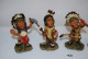 C140 4 Figurines Indiennes - Tribales - Résine - Collection - Other & Unclassified