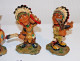 C140 4 Figurines Indiennes - Tribales - Résine - Collection - Autres & Non Classés